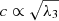 $ c \propto \sqrt{\lambda_3} $