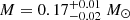 $ M=0.17^{+0.01}_{-0.02}~M_\odot $