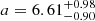 $ a=6.61^{+0.98}_{-0.90} $