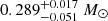 $ 0.289^{+0.017}_{-0.051}~M_\odot $