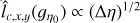 ${\hat l_{c,x,y}}\left( {{g_{{\eta _0}}}} \right) \propto {\left( {{\rm{\Delta }}\eta } \right)^{{1 \mathord{\left/ {\vphantom {1 2}} \right. \kern-\nulldelimiterspace} 2}}}$