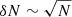 $ \delta N \sim \sqrt{N} $