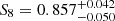 $ S_8=0.857^{+0.042}_{-0.050} $