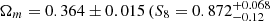 $ \Omega_m = 0.364 \pm 0.015\,(S_8 = 0.872^{+0.068}_{-0.12} $