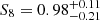 $ S_8 = 0.98^{+0.11}_{-0.21} $