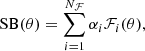 $$ \begin{aligned} \mathrm{SB} (\theta ) = \sum _{i=1}^{N_{\mathcal{F} }} \alpha _i \mathcal{F} _i(\theta ) , \end{aligned} $$