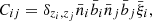 $$ \begin{aligned} C_{ij} = \delta _{z_i,z_j} \bar{n}_i \bar{b}_i \bar{n}_j \bar{b}_j \bar{\xi }_i , \end{aligned} $$