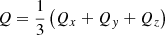 $ Q = \frac{1}{3} \left( Q_x+Q_y+Q_z \right) $