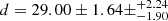 $ d=29.00\pm1.64\pm^{+2.24}_{-1.90} $