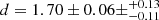 $ d=1.70\pm0.06\pm^{+0.13}_{-0.11} $