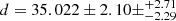 $ d=35.022\pm2.10\pm^{+2.71}_{-2.29} $