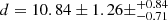 $ d=10.84\pm1.26\pm^{+0.84}_{-0.71} $