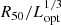 $ R_{50}/L_{\mathrm{opt}}^{1/3} $