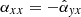 $ \alpha_{xx} = -\hat{\alpha}_{\mathit{y}x} $