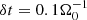 $ \delta t = 0.1\Omega_0^{-1} $