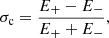 $$ \begin{aligned} \sigma _{\rm c} = \frac{E_+ - E_-}{E_+ + E_-}, \end{aligned} $$