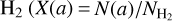 ${H_2}\left( {X\left( a \right) = N\left( a \right)/{N_{{{\rm{H}}_2}}}} \right)$