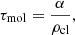 $$ \begin{aligned} \tau _{\rm mol} = \frac{\alpha }{\rho _{\rm cl}}, \end{aligned} $$