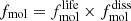 $ f_{\mathrm{mol}}=f_{\mathrm{mol}}^{\mathrm{life}} \times f_{\mathrm{mol}}^{\mathrm{diss}} $