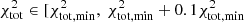 $ \chi^2_{\rm tot} \in [\chi^2_{\rm tot,min} ,\ \chi^2_{\rm tot,min} + 0.1\chi^2_{\rm tot,min} $