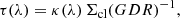 $$ \begin{aligned} \tau (\lambda ) = \kappa (\lambda )\,\Sigma _{\rm cl} (GDR)^{-1}, \end{aligned} $$