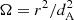 $ \Omega = r^2 / d_{\rm A}^2 $