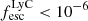 $ f_{\mathrm{esc}}^{\mathrm{LyC}} < 10^{-6} $