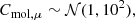 $$ \begin{aligned}&C_{\mathrm{mol},\mu } \sim \mathcal{N} (1, 10^{2}), \end{aligned} $$