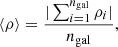 $$ \begin{aligned} \langle \rho \rangle = \frac{|\sum _{i=1}^{{n_{\rm gal}}} \rho _{i}|}{{n}_{\rm gal}}, \end{aligned} $$