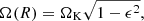$$ \begin{aligned} \Omega (R)=\Omega _{\rm K}\sqrt{1-\epsilon ^2}, \end{aligned} $$
