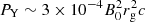 $ P_{\rm Y}\sim 3\times 10^{-4}B_0^2r_{\rm g}^2c $