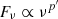 $ F_{\nu}\propto \nu^{p^\prime} $