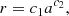 $$ \begin{aligned} r=c_1a^{c_2}, \end{aligned} $$