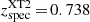 $ z_{\mathrm{spec}}^{\mathrm{XT2}}\,{=}\,0.738 $