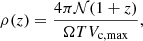 $$ \begin{aligned} \rho (z)=\frac{4\pi \mathcal{N} (1+z)}{\Omega TV_{\rm c,max}}, \end{aligned} $$
