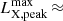 $ L_{\mathrm{X,peak}}^{\mathrm{max}}\,{\approx}\, $