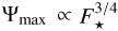 ${\Psi _{\max }} \propto F_*^{3/4}$