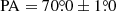 $ \mathrm{PA} = 70{{\overset{\circ}{.}}}0 \pm 1{{\overset{\circ}{.}}}0 $