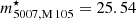 $ m^{\star}_{5007, \mathrm{M\,105}} = 25.54 $
