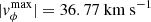 $ |v_\phi^{\rm max}|=36.77 \mathrm{\ km\ s^{-1}} $
