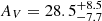 $ A_{V} = 28.5_{-7.7}^{+8.5} $