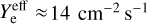 $Y_{\rm{e}}^{{\rm{eff}}} \approx 14{\rm{ c}}{{\rm{m}}^{ - 2}}{\rm{ }}{{\rm{s}}^{ - 1}}$