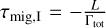 ${\tau _{{\rm{mig,I}}}} = - {L \over {{\Gamma _{{\rm{tot}}}}}}$