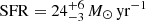 $ \mathrm{SFR}=24_{-3}^{+6}\,M_{\odot}\,\rm{yr^{-1}} $