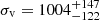 $ \sigma_{\mathrm{v}}=1004_{-122}^{+147} $