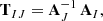 $$ \begin{aligned} \mathbf T _{IJ} = \mathbf A _J^{-1} \,\mathbf A _I , \end{aligned} $$