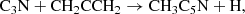 $$ \begin{aligned} \mathrm{C_3N + CH_2CCH_2}&\rightarrow \mathrm{CH_3C_5N + H}, \end{aligned} $$