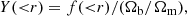 $$ \begin{aligned} Y({<}r) = f({ < }r)/(\Omega _{\rm b}/\Omega _{\rm m}), \end{aligned} $$