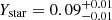 $ Y_{\mathrm{star}} = 0.09^{+0.01}_{-0.01} $