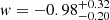 $ \mathit{w} = -0.98^{+0.32}_{-0.20} $